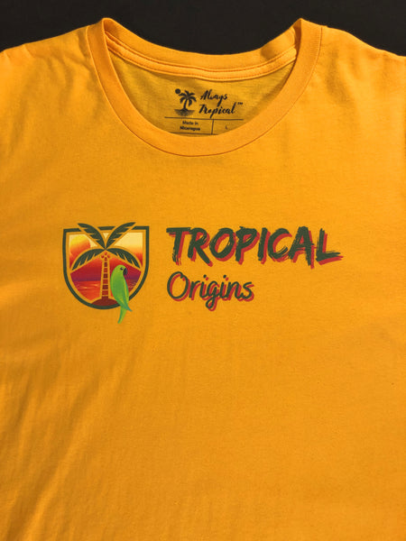 "Tropical Origins, Sunset Version" Unisex T-Shirt (Gold)