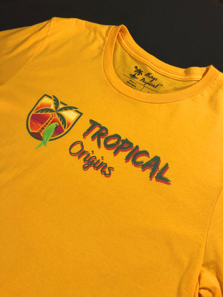 "Tropical Origins, Sunset Version" Unisex T-Shirt (Gold)