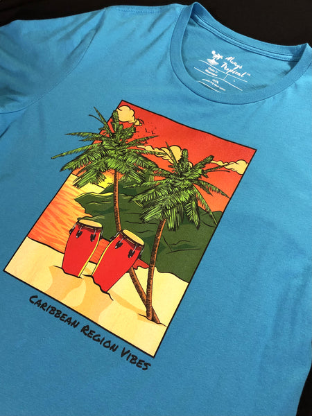 "Drums and Beach Vibes" Unisex T-Shirt (Aqua)